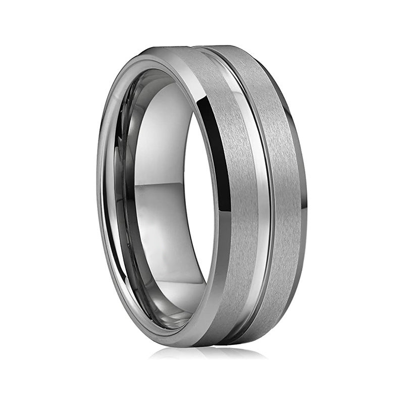 Unisex Titanium Steel Ring Frosted Bilateral Design Rotatable Band With Silver Blue Black Red For Everyday Wear