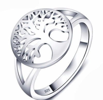 Tree of Life Copper Ring with Platinum Plated Finish for Women Fashion Jewelry Sizes 5 6 7 8 9 Designed in USA