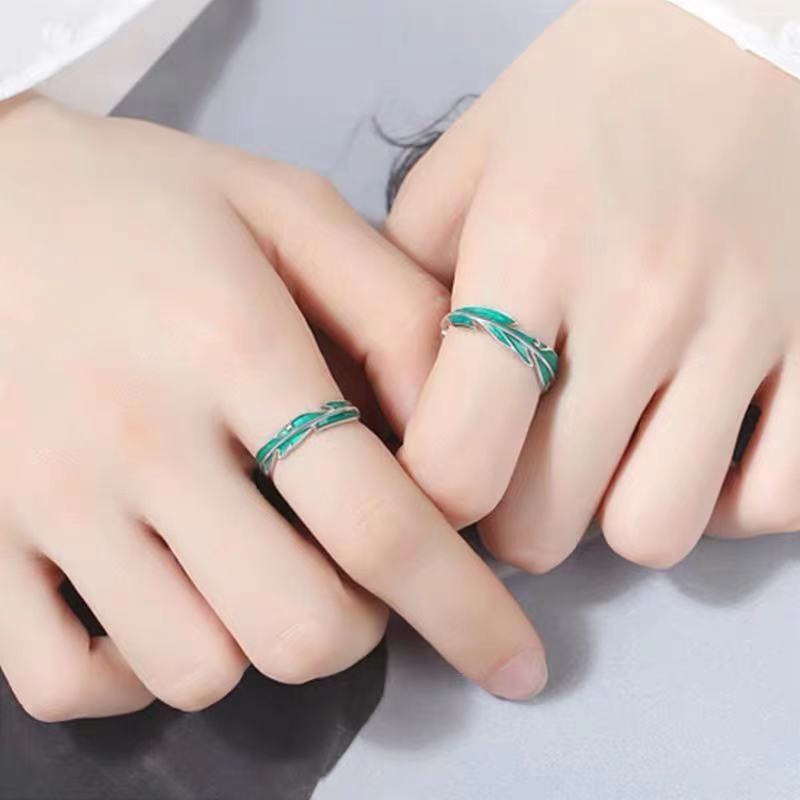 Adjustable Magnetic Geometric Couple Rings for Women and Men Alloy Matching Promise Rings Fashion Accessory Jewelry