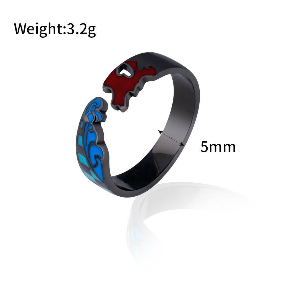 Unisex Cartoon Alloy Ring Courage Design Metal Fashion