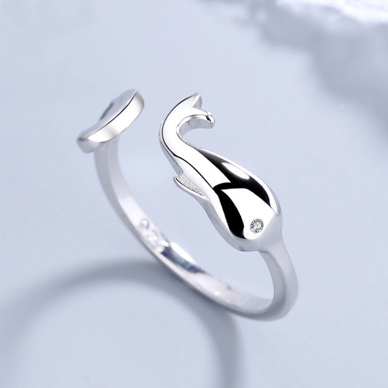 Womens Dolphin Ring Silver Electroplated Jewelry Gift For Her 6mm Simple Fashion Ring With Polished Finish Everyday