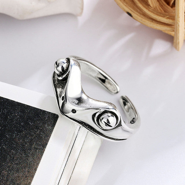 Womens Fashion Rings Set Retro Punkish Gothic Snake Dragon Animal Design Adjustable Alloy Rings Silver Jewelry