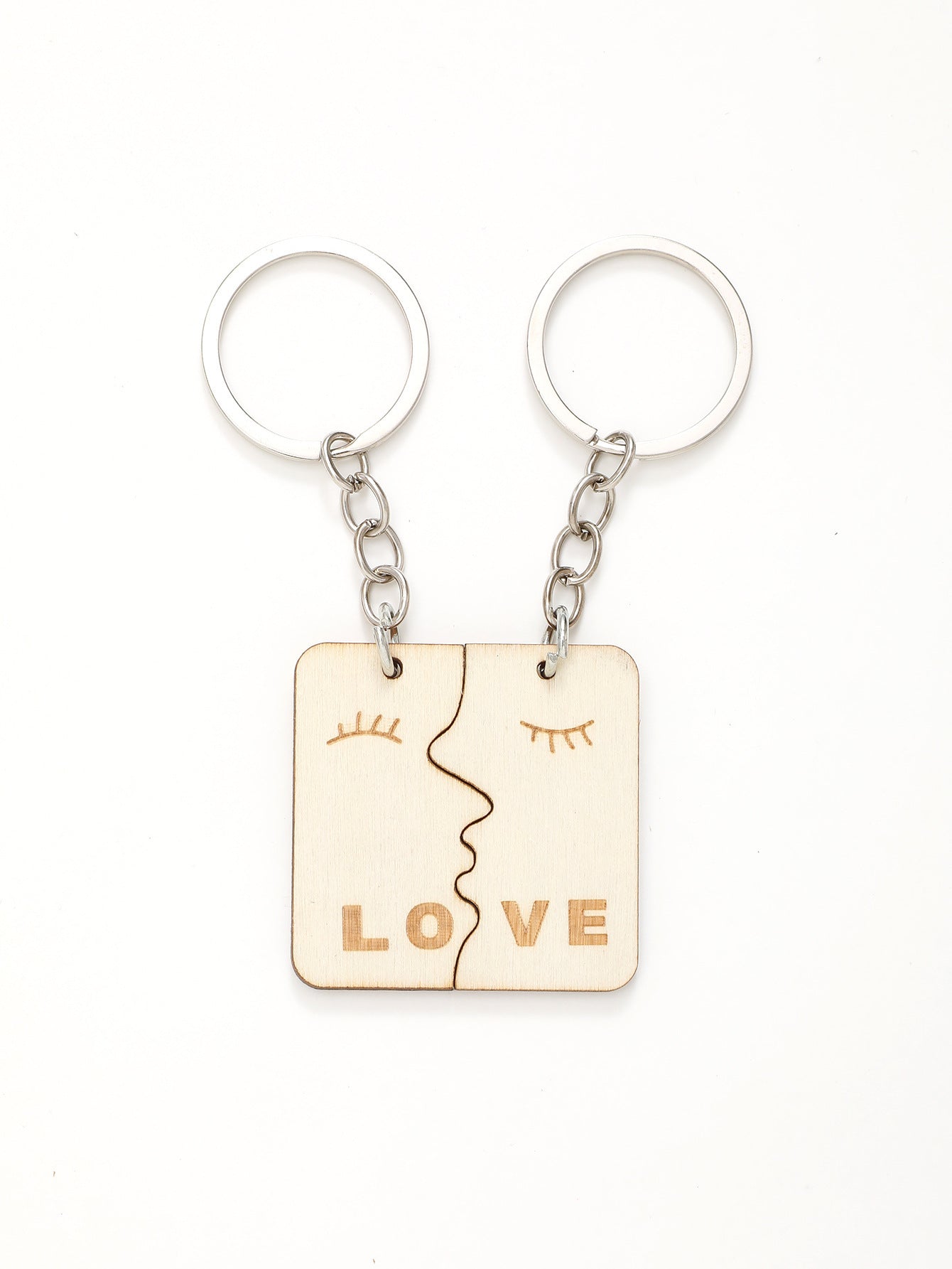 Wooden Couple Keychain Set Perfect Matching Keychains for Him and Her Valentines Day Gift for Couples Gift Now