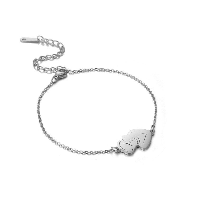 Womens Cartoon Titanium Steel Bracelet Polished Anti Fatigue Jewelry Gift For Mom And Daughter Cute Gift For Women