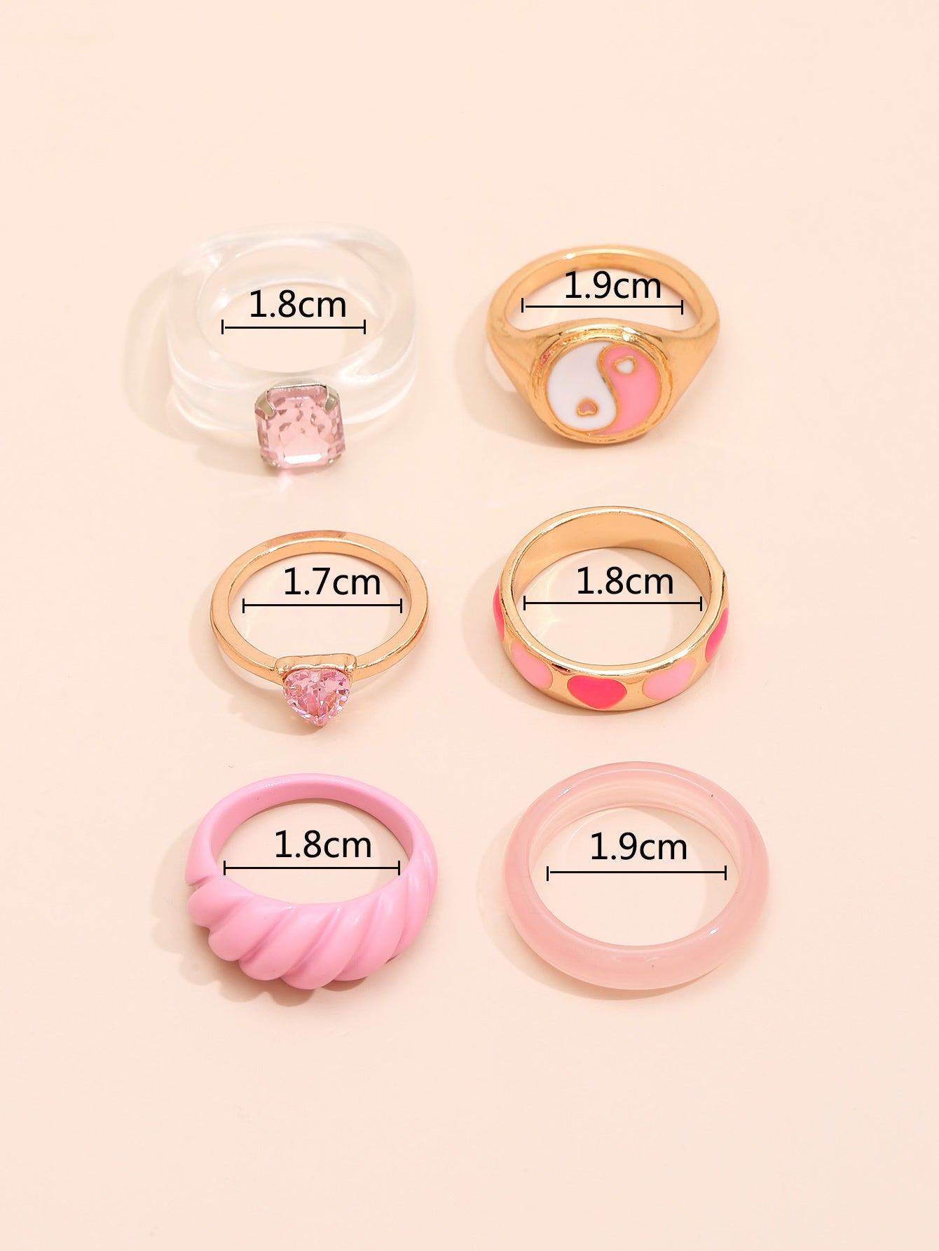 Womens Fashion Ring Set Irregular Zinc Alloy Electroplated Rings For Women Simple Style Jewelry Set Elegant Everyday