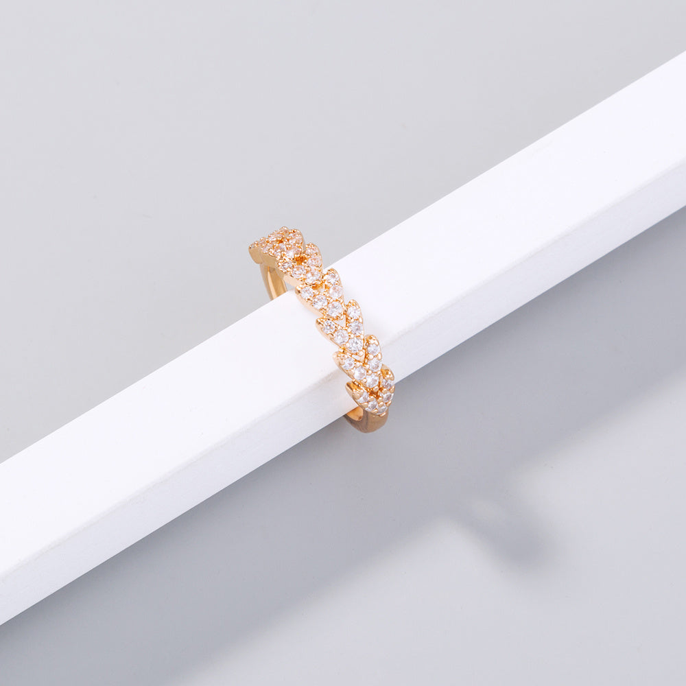 Adjustable Copper Ring With Zircon Arrow Design Europe Fashion Jewelry Ring Set For Daily Style And Confidence