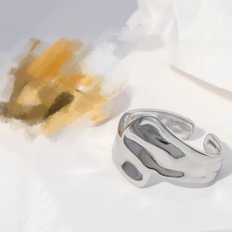 Stainless Steel Leaf Ring Electroplated Delicate Design Jewelry For Women Elegant Anniversary Band Subtle Glow