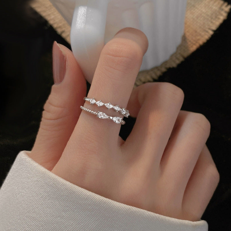 Elegant Bow Ring Adjustable Opening Band Korean Design Silver Bowknot Jewelry For Women Girls Party Gift Trend