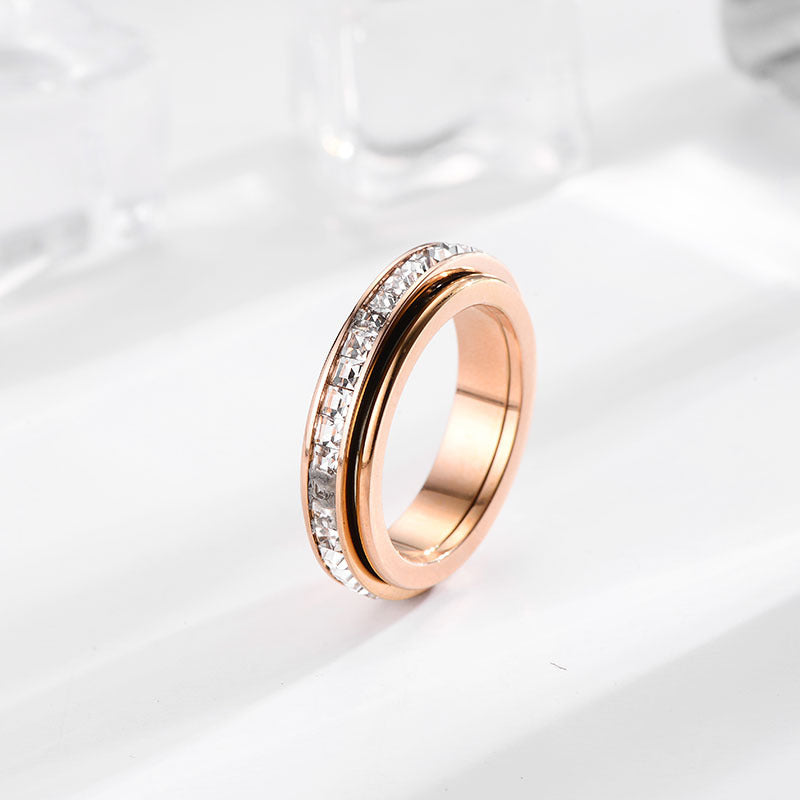 Korean Style Couple Ring For Women Ins Celebrity Inspired Geometry Electroplated Gift Festivals Individually X1