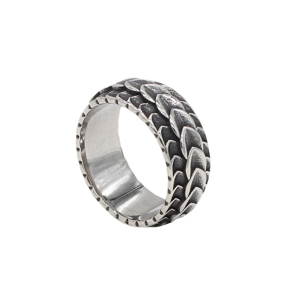 Mens Dragon Ring With Retro Titanium Steel Dragon Pattern Scale Domineering Statement Jewelry For Everyday Use