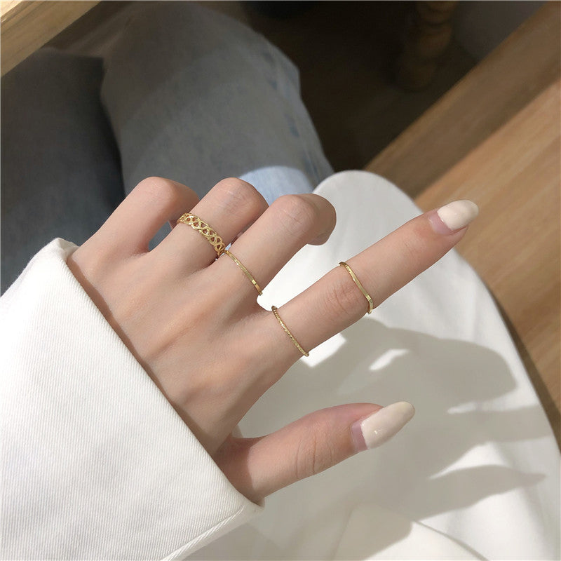 Womens Ring Set Geometric Alloy Rings Korean Wave Twist Jewelry Individually Packaged Fashion Accessories For Women