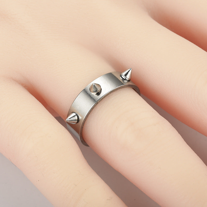 Unisex Stainless Steel Ring Geometric Nail Point Self Defense Ring European American Design Gift For Birthdays Holidays