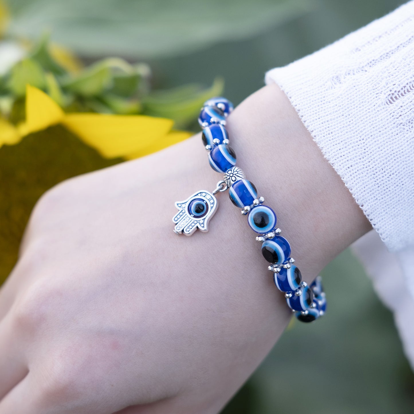 Handmade Personalized Wishing Bracelet Adjustable Alloy Resin Elastic Rope Friendship Charm Bracelet For Women