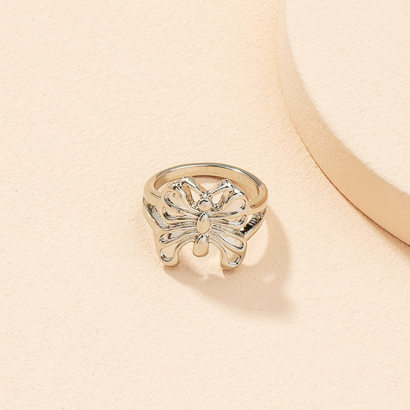 Unisex Alloy Ring Retro Butterfly Zodiac Geometric Design Electroplated Fashion Jewelry for Travel Holiday Kit