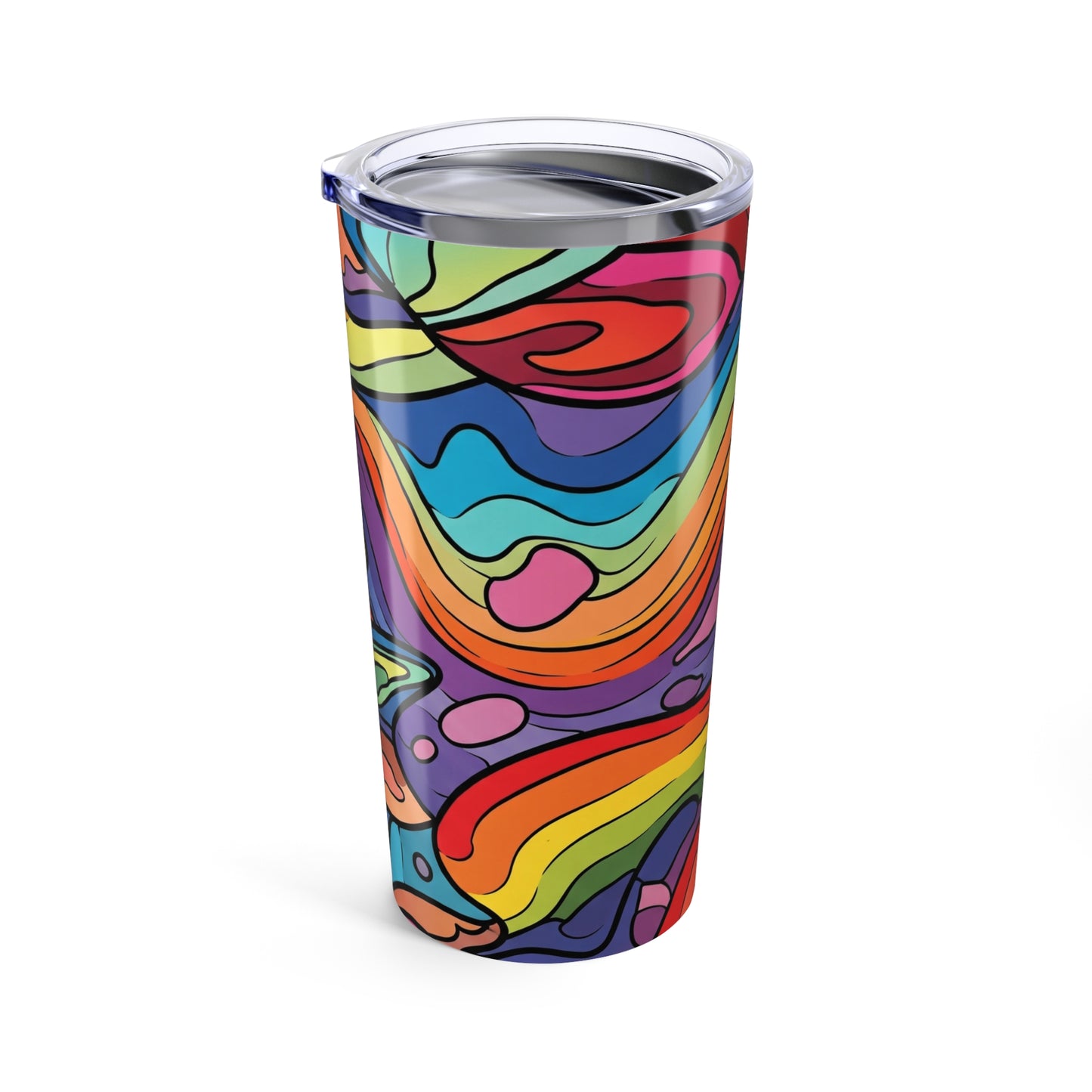 20oz Stainless Steel Tumbler With Vacuum Insulation Printed Spill Proof Travel Mug Lid Keeps Beverages Hot Or Cold