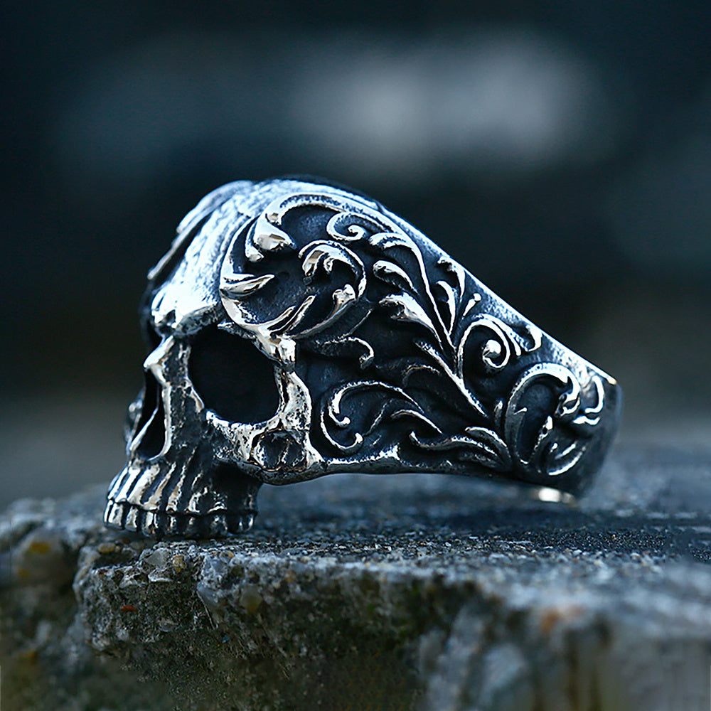 Domineering Skull Ring For Men In Stainless Steel Punk Style Polished Finish Jewelry For Daily Wear Gift Ideas