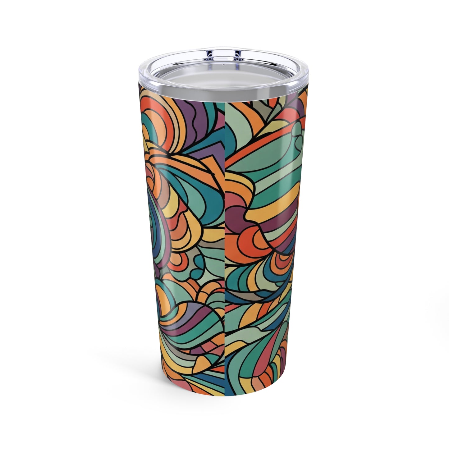 20 Oz Stainless Steel Tumbler With Double Wall Vacuum Insulation Spill Resistant BPA Free Durable Printed Travel