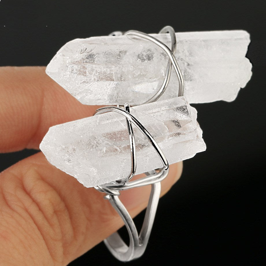 Twisted White Crystal Ring For Women Adjustable Opening European American Style Jewelry For Elegant Everyday Wear