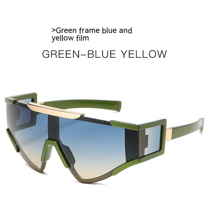 Mens Cycling Sunglasses Outdoor Sports Full Frame UV Protection Special Shaped Mirror Glasses PC Frame Comfort