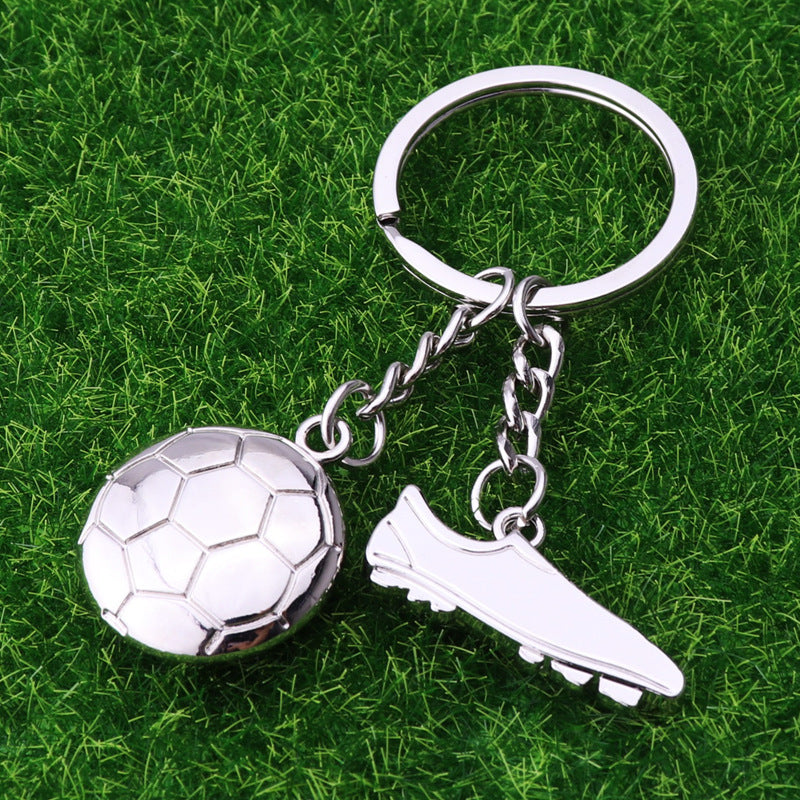 Metal Football Keychain Gift for Sports Fans World Cup Themed Pendant Boots Trophy Keyring Ideal Gift for Fans