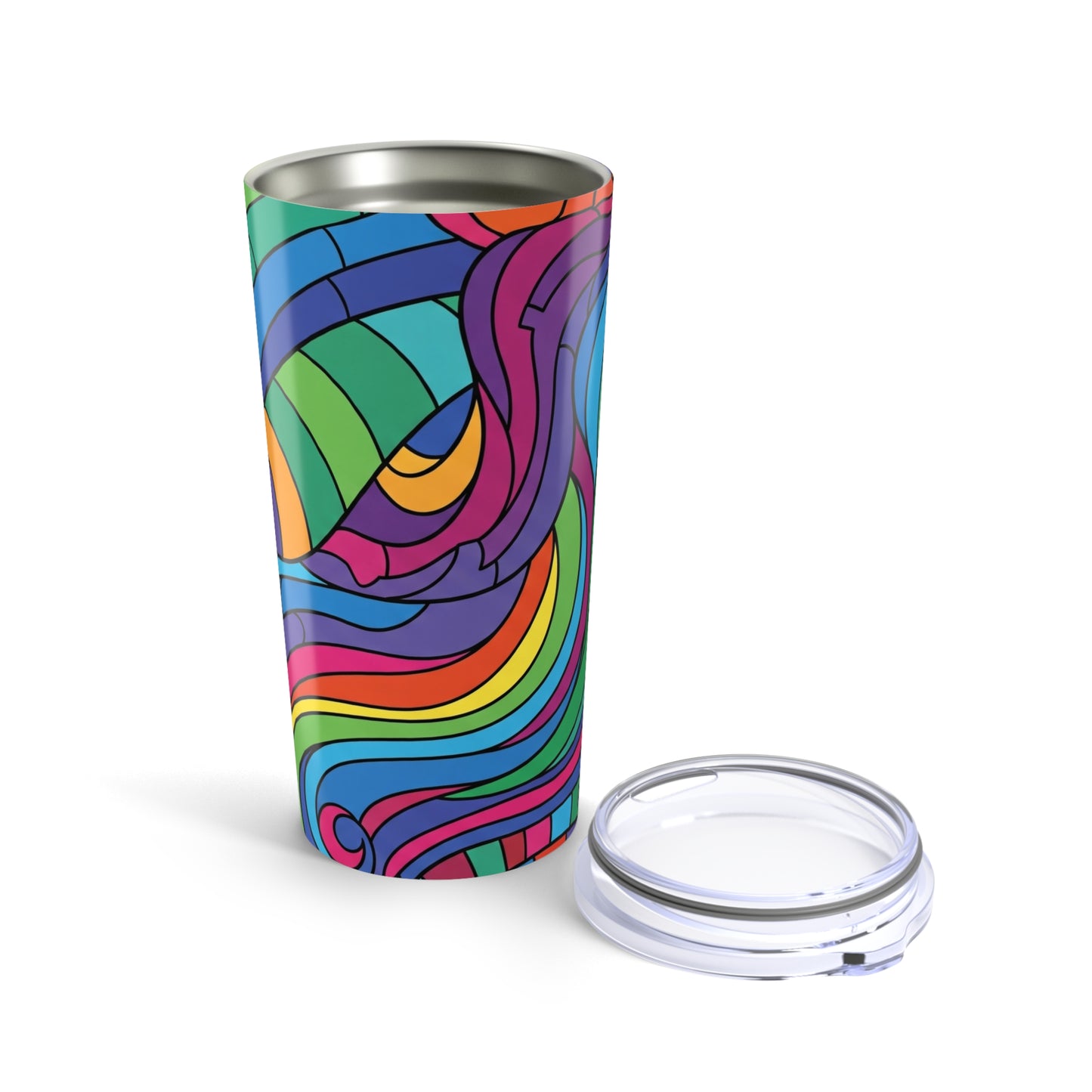 20oz Stainless Steel Travel Mug With Printed Double Wall Vacuum Insulation Leak Proof Lid Durable Thermal Coffee