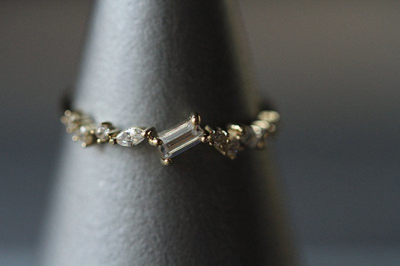 Gold Plated Ring With Artificial Gems Inlay Geometric Designs Copper Couple Ring Festival Special Gift For You