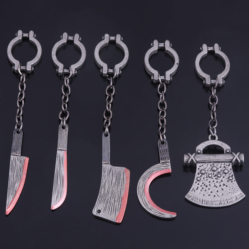 Unisex Metal Sickle Keychain Halloween Theme Pendant Car Key Accessory Individually Packed Metal Pendant For Car Key