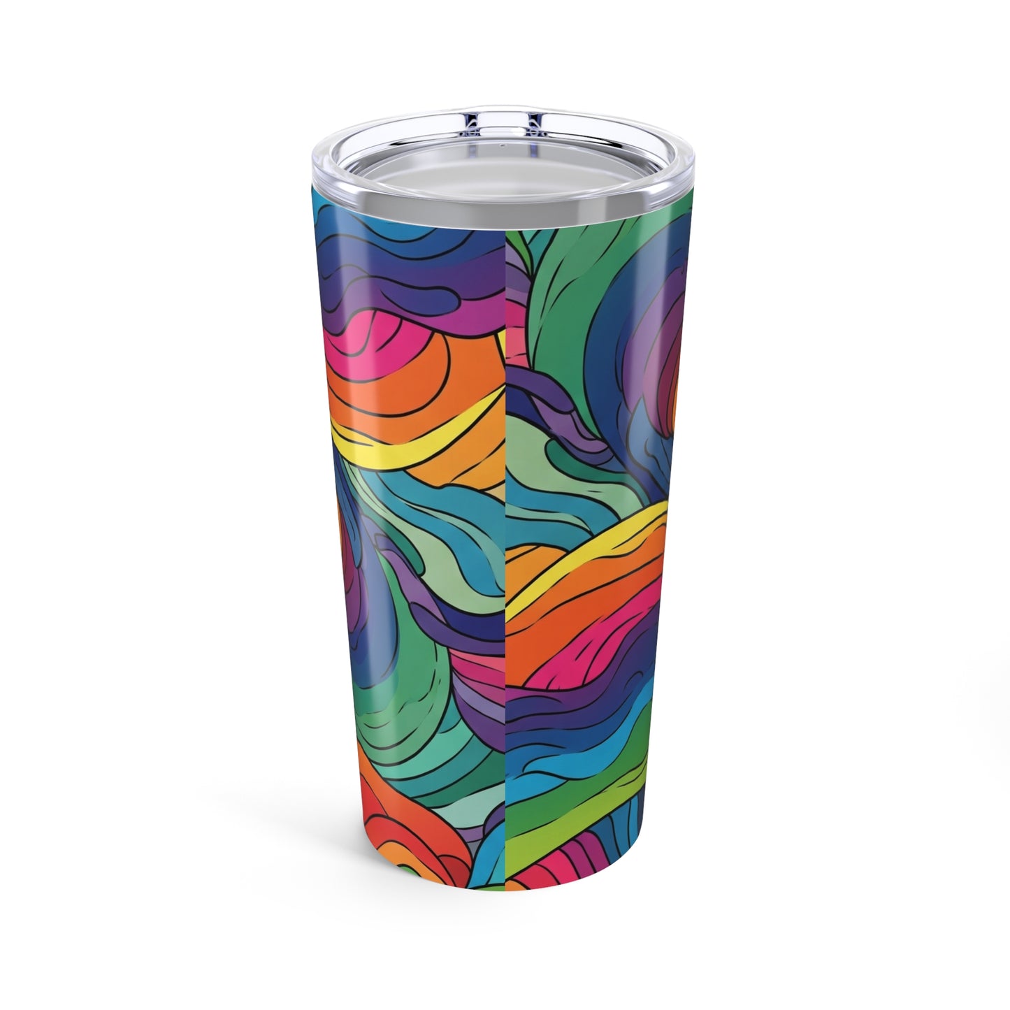 20oz Stainless Steel Tumbler With Printed Design Double Wall Vacuum Insulated Spill Resistant Thermal Beverage