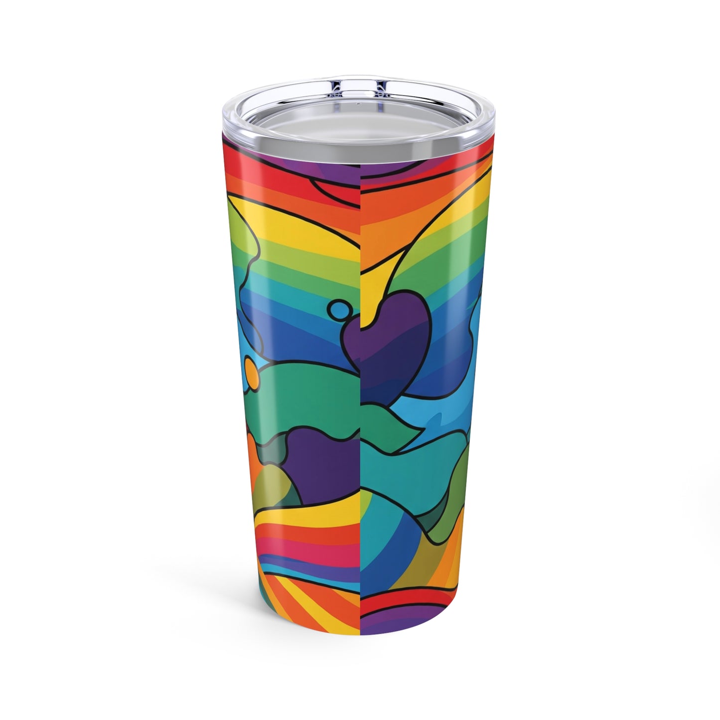 20oz Stainless Steel Printed Tumbler Double Wall Vacuum Insulation Spill Resistant Lid For Hot Or Cold Beverages