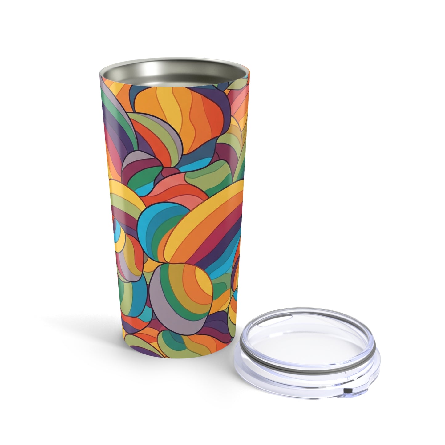 20 Ounce Stainless Steel Tumbler With Vibrant Printed Design Double Wall Vacuum Insulated Spill Resistant Travel