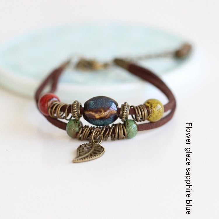 Bohemian Ceramic Woven Beaded Bracelet Circular Design Adjustable Length for Women Boho Bracelet Accessory Today