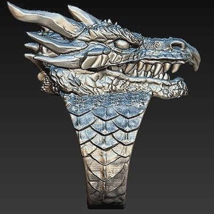 Mens Dragon Head Ring Silver Tone Alloy Zodiac Jewelry for Men Statement Durable Design for Daily Wear Gift for Men