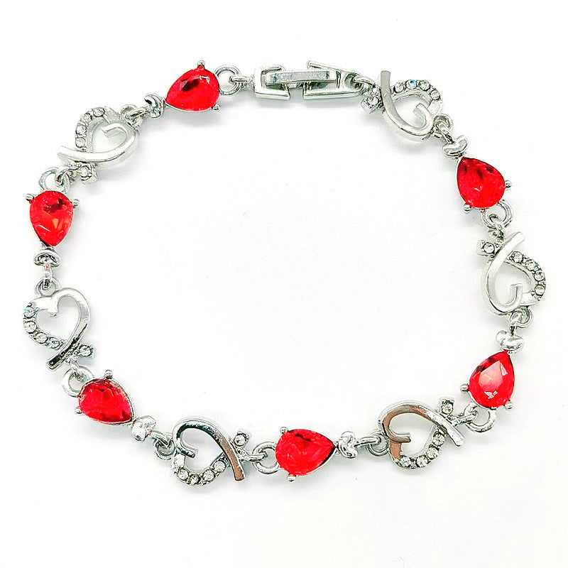 Womens Elegant Hollow Flower Bracelet Rhinestone Inlay Alloy Bangle for Wedding Party Jewelry Geometric Shape