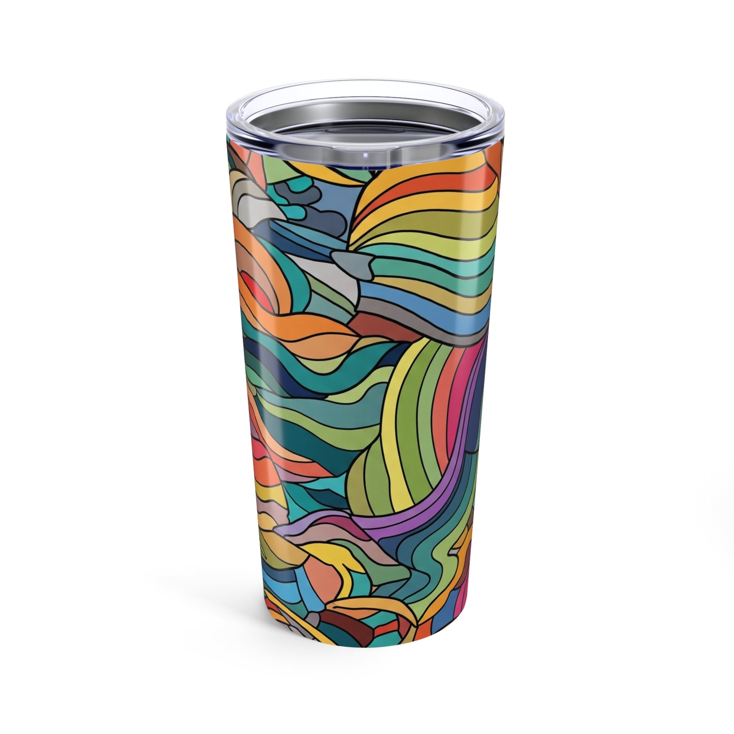 20oz Stainless Steel Tumbler With Double Wall Vacuum Insulation Spill Proof Travel Mug Printed Design For Beverages