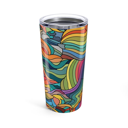 20oz Stainless Steel Tumbler With Double Wall Vacuum Insulation Spill Proof Travel Mug Printed Design For Beverages