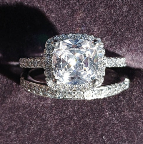 Womens 925 Sterling Silver Ring Zircon Inlay Band For Her Simple Silver Ring Size 5 6 7 8 9 10 Style Band Ring