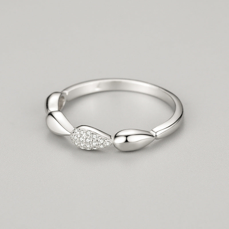 Womens 925 Sterling Silver Ring Geometric Micro Diamond Ring Gold Plated Artificial Gemstone Inlay Elegant Jewelry