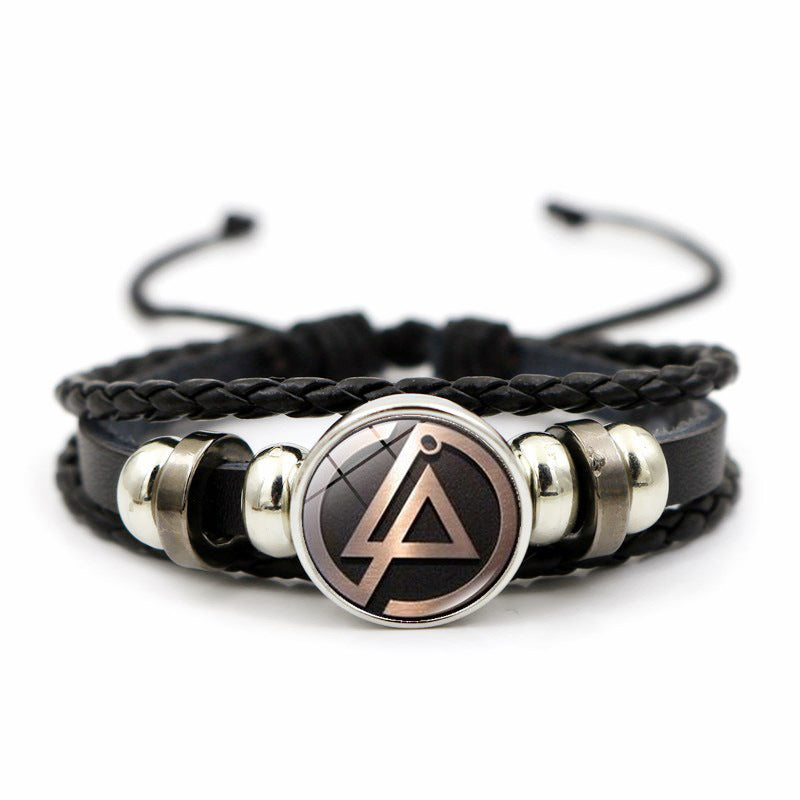 Unisex Beaded Bracelet Handwoven With Alloy Gem Flower