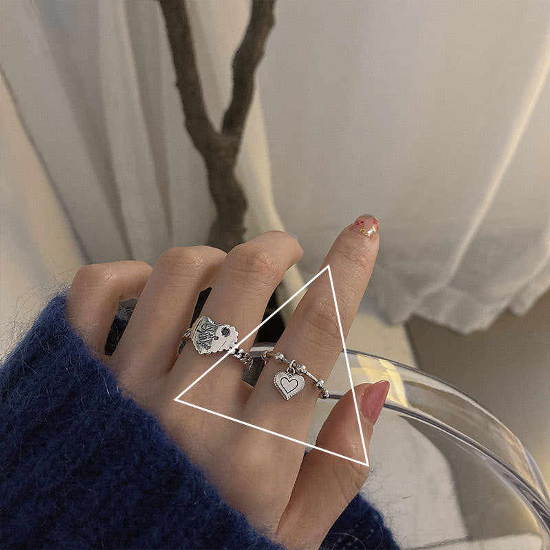 Geometric Square Ring Adjustable Opening Silver Plated Cupronickel Platinum Plated Jewelry For Women Fashion Trend