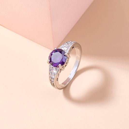 Womens Adjustable Copper Ring with Cubic Zirconia Elegant European Design Light Luxury Ring for Women Zirconia Zirconia