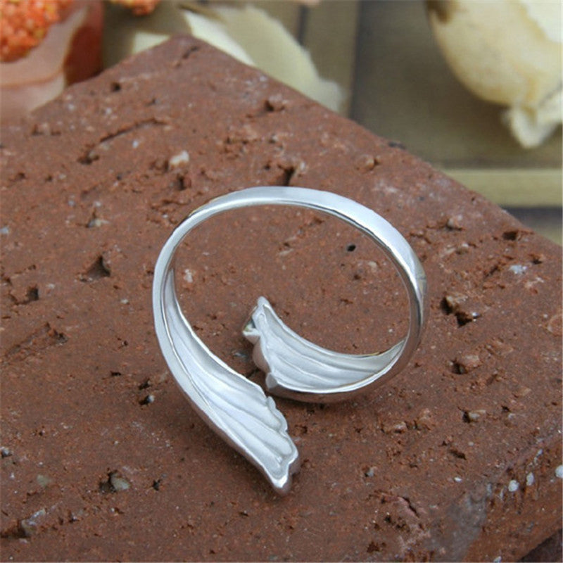 Angel Wings U Shaped Adjustable Ring Alloy Korean Fashion