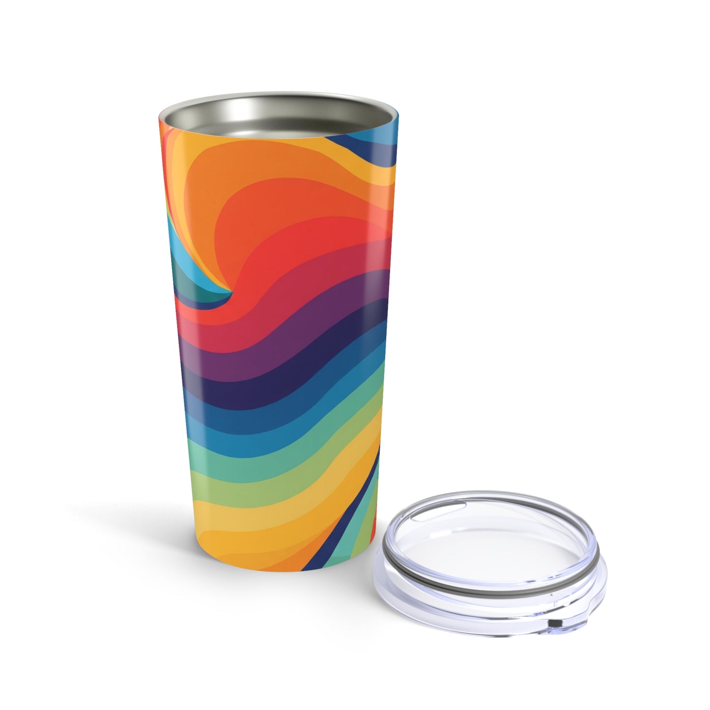 20 Oz Metal Travel Mug With Double Wall Vacuum Insulation Leak Proof Durable Hot Cold Printed Image Drinkware