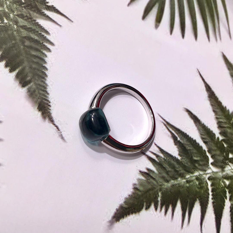 Exotic Copper Geometric Ring For Women Electroplated Metal Jewelry Korean Design Exquisite Accessory Daily Wear