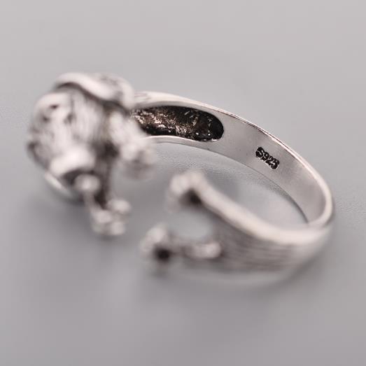Vintage Distressed Plain Silver Ring Adjustable Animal Zodiac Design for Unisex Fashion Jewelry Statement Accessory