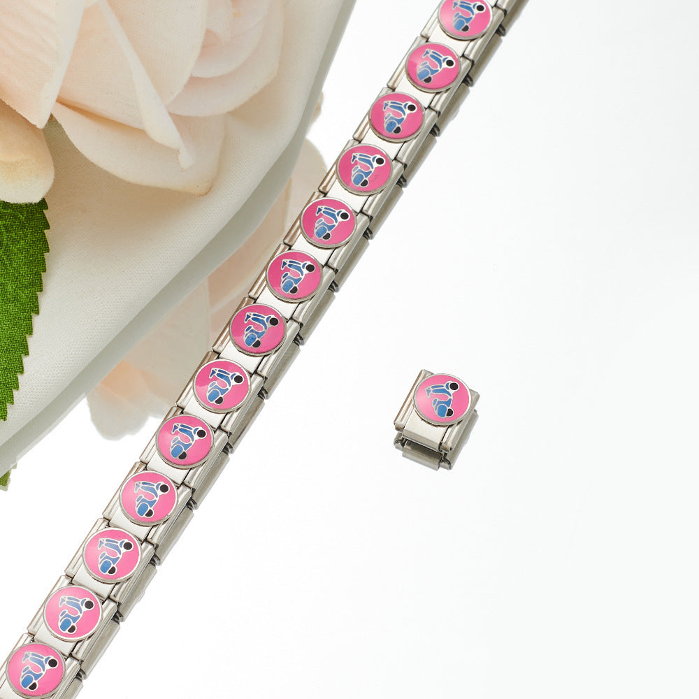 Unisex Stainless Steel Bracelet Cartoon Heart Bracelet Combination Decorative Bracelet Fashion Jewelry For Men