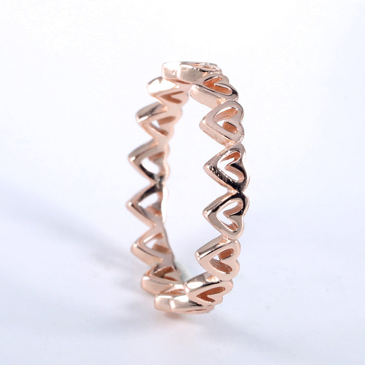 Ladies 925 Sterling Silver Heart Ring Claw Set Elegant Wedding Band European Fashion Ring For Daily And Occasions