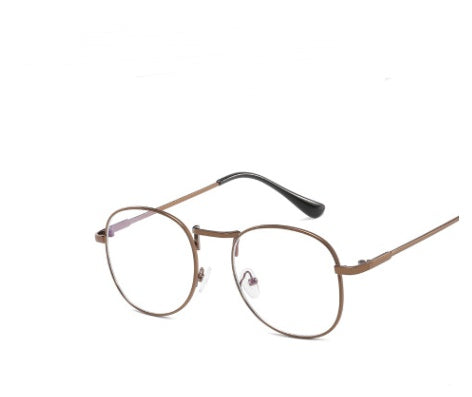 Unisex Vintage Round Sunglasses Metal Frame Flat Lenses Retro Eyewear Eye Protection Fashion Ultra Lightweight