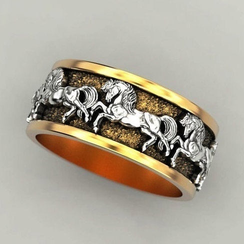 Geometric Wrapped Silver Ring Alloy Mosaic Inlaid Gemstones For Unisex Jewelry European And American Style Art