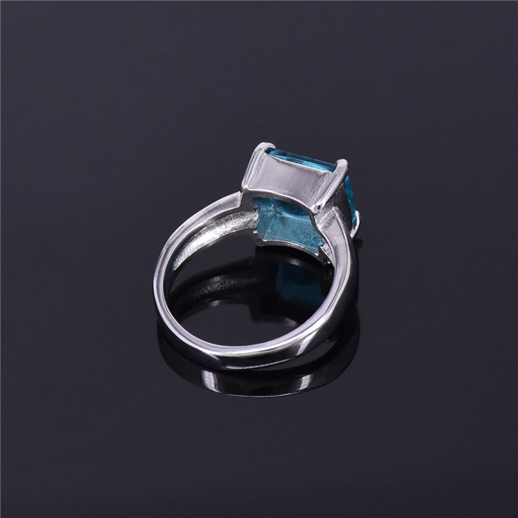 Elegant Titanium Steel Ring For Women With Gemstone Natural Minimalist Jewelry Modern Design Polished Everyday