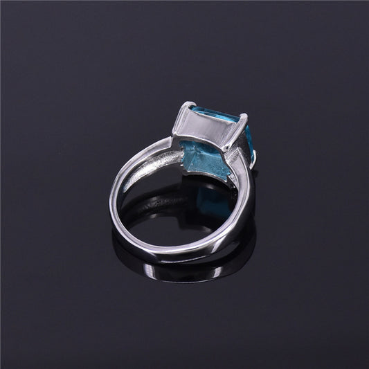 Elegant Titanium Steel Ring For Women With Gemstone Natural Minimalist Jewelry Modern Design Polished Everyday